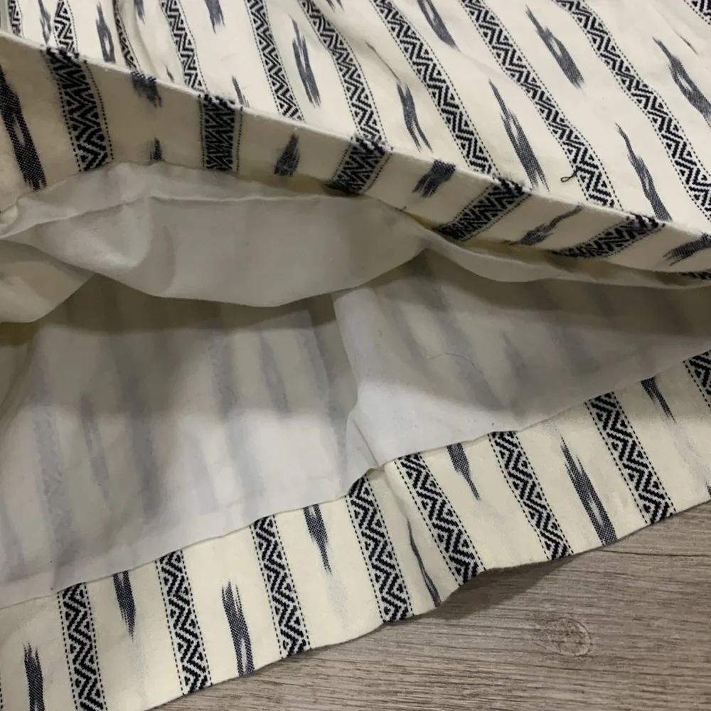 J Crew Print Boho Lined Mini Skirt Elastic Waistband Size 6